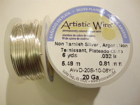 Beadalon Artistic Wire -metallilanka tummumaton hopeoitu 20 Gauge = 0,81 mm (5,5 m/kela)