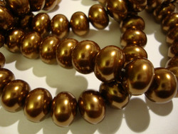 Helmiäislasihelmi pronssinvärinen rondelli 12 x 8 mm (10 kpl/pss)