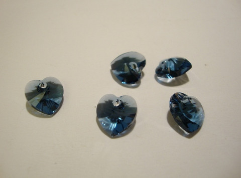 Swarovski kristalli sydänriipus denim sininen 14 mm