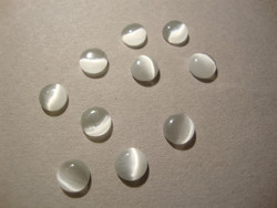 Kapussi valkoinen kissansilmälasi puolipyöreä 6 mm (10 kpl/pss)