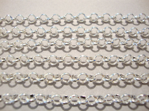 Papuketju hopean värinen +/- 8 mm (m-erä 1 m)