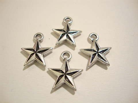 TierraCast Riipus Nautical Star (Pohjantähti) hopeoitu 18 x 15 mm