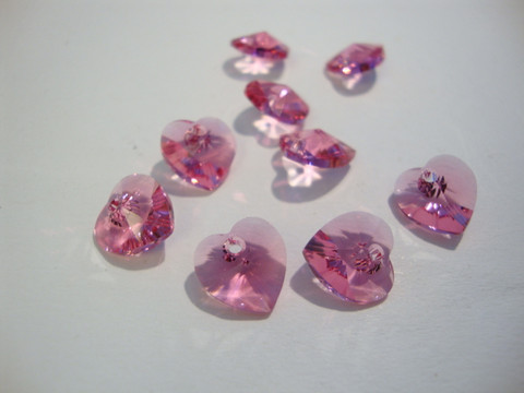 Swarovski kristalli sydänriipus vaalean punainen Rose 14 mm