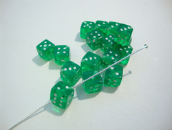 Akryylihelmi Arpakuutio vihreä läpikuultava 11 mm (10 kpl/pss)