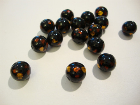 Lamppuhelmi musta / folio oranssi ja kulta 10 mm (2/pss)