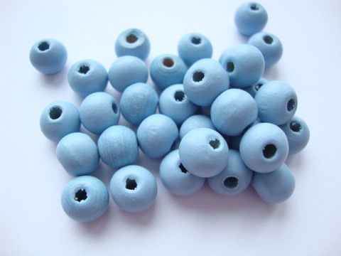 Puuhelmi pastelli vaaleansininen 6 mm (30 kpl/pss)