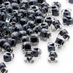 Miyuki siemenhelmi kolmio 4x4x3 mm kirkas-musta sisus TR1106 (10 g/pss)