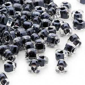 Miyuki siemenhelmi kolmio 4x4x3 mm kirkas-musta sisus TR1106 (10 g/pss)