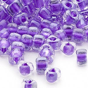 Miyuki siemenhelmi kolmio 4x4x3 mm kirkas-violetti sisus TR1123 (10 g/pss)