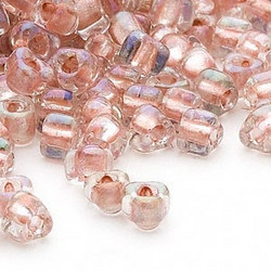 Miyuki siemenhelmi kolmio 4x4x3 mm kirkas-vaalea ruusunpunainen sisus TR1134 (10 g/pss)