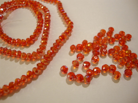 Kristallihelmi punainen  (Light Siam) AB rondelli 3 x 4 mm (20/pss)