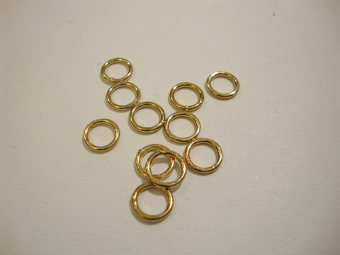 Välirengas 5 x 1 mm suljettu/kiinteä kullattu (30 kpl/pss)