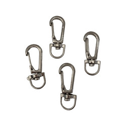 Lukko / karbiinihaka iso teräksenvärinen 37 x 15 mm (1 kpl/pss)