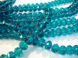 Kristallihelmi petrooli / Teal rondelli 5 x 8 mm (20/pss)