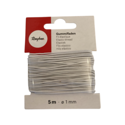 Kuminauha valkoinen 1 mm (5 metriä)