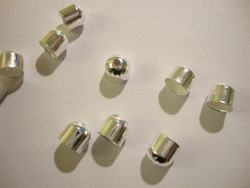 Nauhanpää hopeoitu 8 x 8 mm, sisähalkaisija 7 mm (20 kpl/pss)
