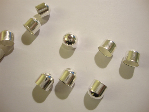 Nauhanpää hopeoitu 8 x 8 mm, sisähalkaisija 7 mm (20 kpl/pss)