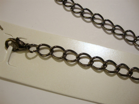 Ranneketju rapulukolla musta 20 cm / lenkkien koko n. 9 x 7 mm