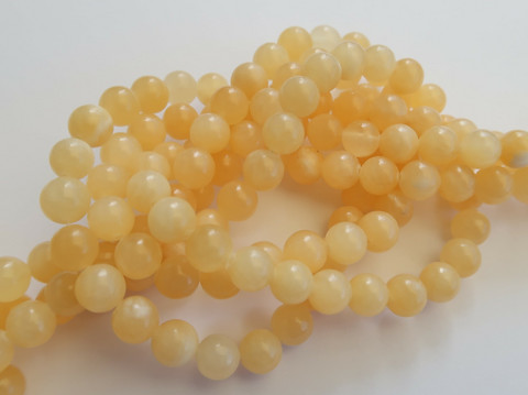 Kivihelmi Jade keltainen pyöreä 6 mm (20 kpl/pss)