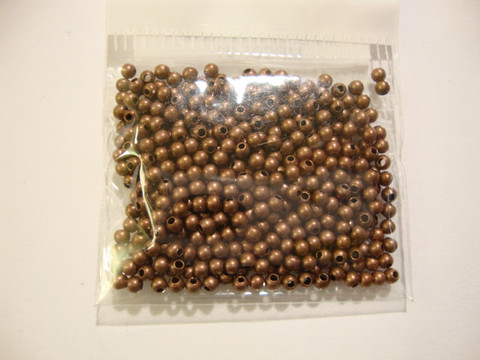 Metallihelmi kuparinvärinen sileä 2 mm (500/pss)