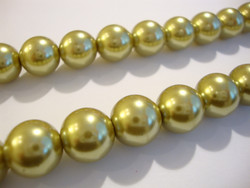 Helmiäislasihelmi oliivin vihreä 12 mm (17/nauha)