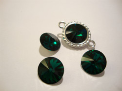 Swarovski kristalli rivoli smaragdinvihreä pyöreä 12 mm