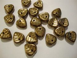 Tsekkiläinen lasihelmi Lehti pronssinvärinen 9 x 8,5 mm (20 kpl/pss)
