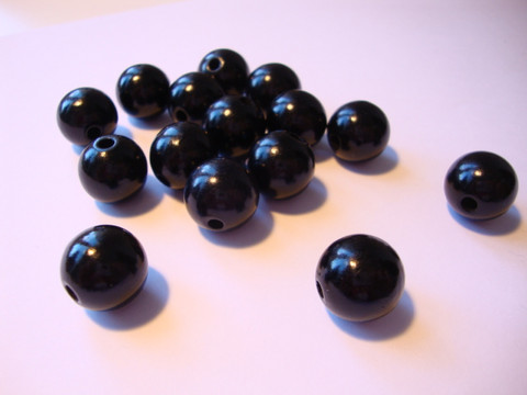 Rayher Puuhelmi musta pyöreä 14 mm (18 kpl/pss)