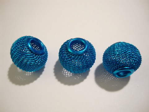 Verkkohelmi/punoshelmi teräs turkoosi 13 x 16 mm, reikä n. 5 mm