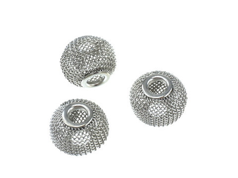 Verkkohelmi/punoshelmi teräs hopea 12 x 14 mm, reikä n. 4 mm