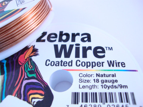 Zebra Wire kuparilanka natural (anti tarnish) 18 gauge = 1,02 mm (9 m kela)
