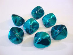 Tsekkiläinen lasihelmi 'Magic' Indicolite nuggetti 11 x 15 mm (2 kpl/pss)