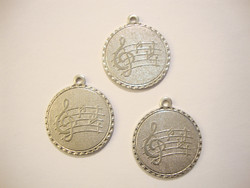 Vintaj Music notes riipus hopeanvärinen 19 mm