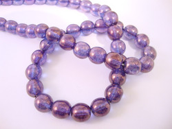 Tsekkiläinen lasihelmi violetti (lila) hohtava pinta pyöreä 8 mm (20/pss)