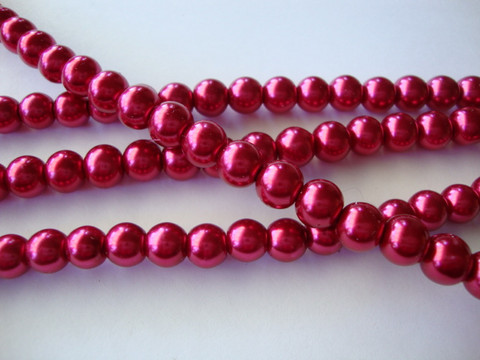 Helmiäislasihelmi tumman punainen (Garnet) 10 mm (n. 20 kpl/nauha)