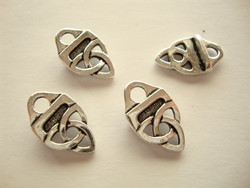 TierraCast nauhanpää Celtic hopeoitu  11 x 19 mm/reikä 2,5 mm (2 kpl/pss)