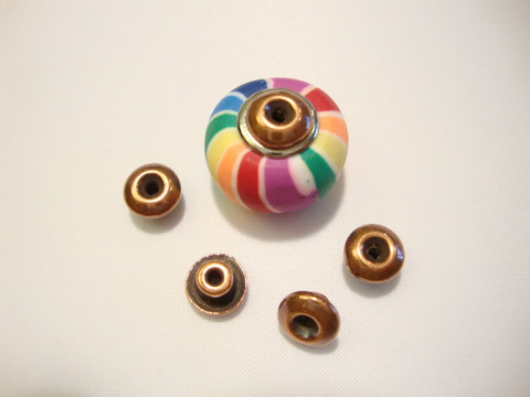 TierraCast Metallihelmi/bead aligner isoreikäisille helmille kuparinvärinen 7 mm (4 kpl/pss)
