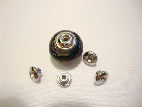 TierraCast Metallihelmi/bead aligner isoreikäisille helmille hopeoitu 7 mm (4 kpl/pss)