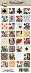 Kuva-arkki (collage sheet) Queen of Hearts, yksittäisten kuvien koko 22 mm (32 kuvaa/arkki)