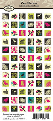 Kuva-arkki (collage sheet) Zen Nature, yksittäisten kuvien koko 12,7 mm (72 kuvaa/arkki)