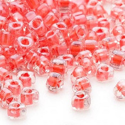 Miyuki siemenhelmi kolmio 4x4x3 mm kirkas -korallinpunainen sisus TR1111L (10 g/pss)