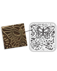Vintaj DecoEmboss metallinpainolevy Butterfly Swirls