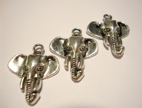 Riipus Elefantti antiikkihopean värinen 25 x 22 mm (2 kpl/pss)