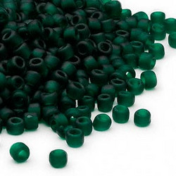 Japanilainen siemenhelmi matta läpikuultava tummanvihreä #06 (n.3,3 mm/reikä n. 1,7 mm) 10 g pussi