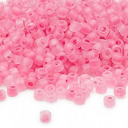 Japanilainen siemenhelmi matta läpikuultava ruusunpunainen #06 (n.3,3 mm/reikä n. 1,7 mm) 10 g pussi