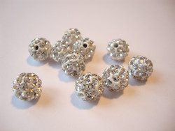 Shamballa strassihelmi valkoinen pyöreä 10 mm