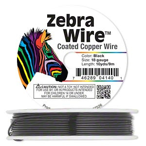 Zebra Wire kuparilanka musta 18 gauge = 1,02 mm (9 m kela)