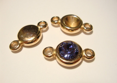 Korulinkki / riipus ruusukulta 23 x 13 mm SS39 n. 8 mm rivolille (2 kpl/pss)