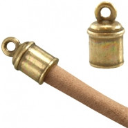 Nauhanpää liimattava antiikkipronssi 4 - 5 mm nauhalle, 12 x 7 mm (4 kpl/pss)