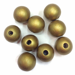 Puuhelmi kulta pyöreä 14 mm (n.50 kpl)